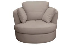 Collection Milano Leather Swivel Chair - Grey.